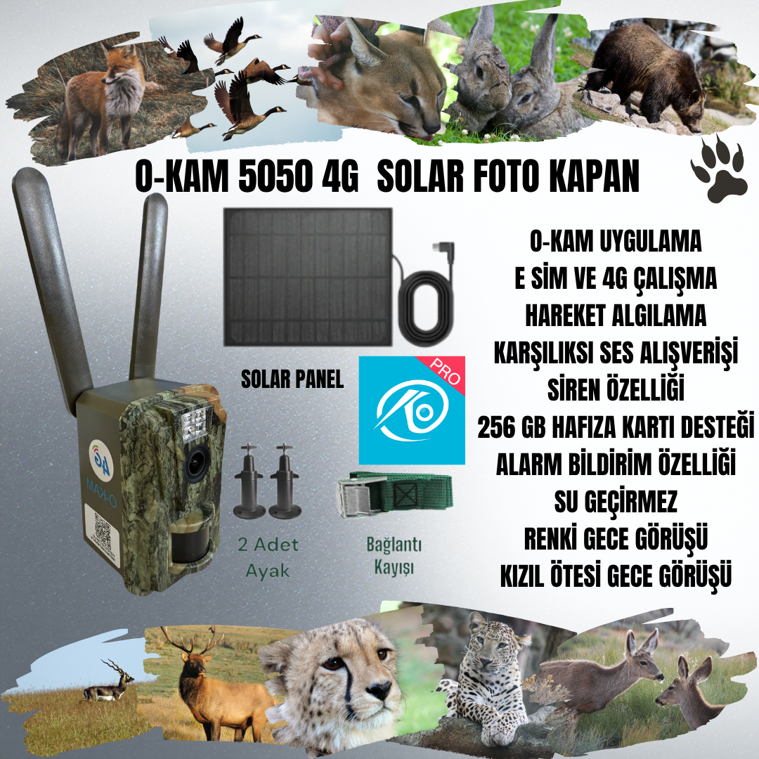 O-KAM 5050 4G Solar Fotokapan