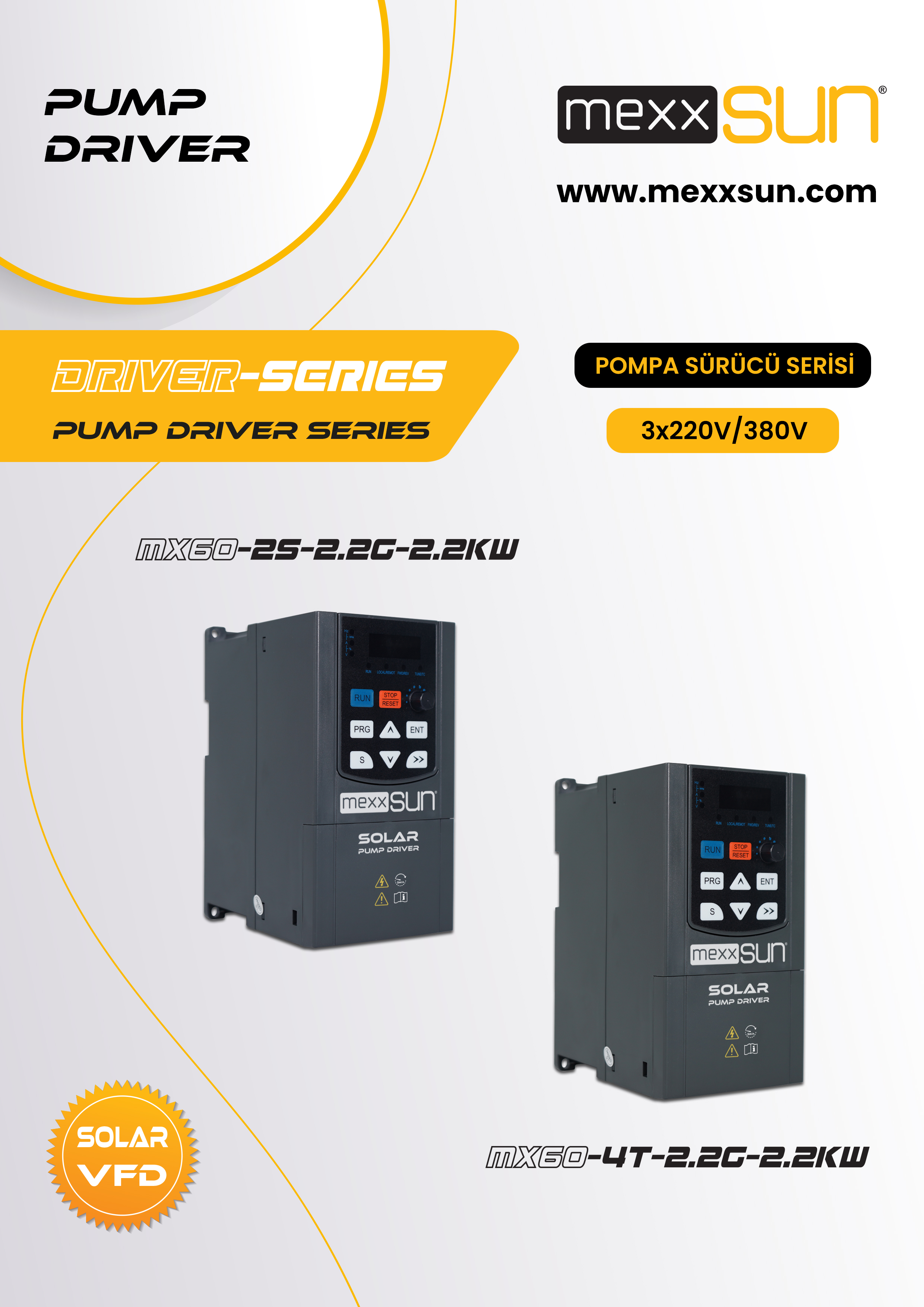 2Hp/3Hp (1,5kW/2,2 kW) Solar Pompa Sürücüsü (3x220) teknik özellik tablosu 1