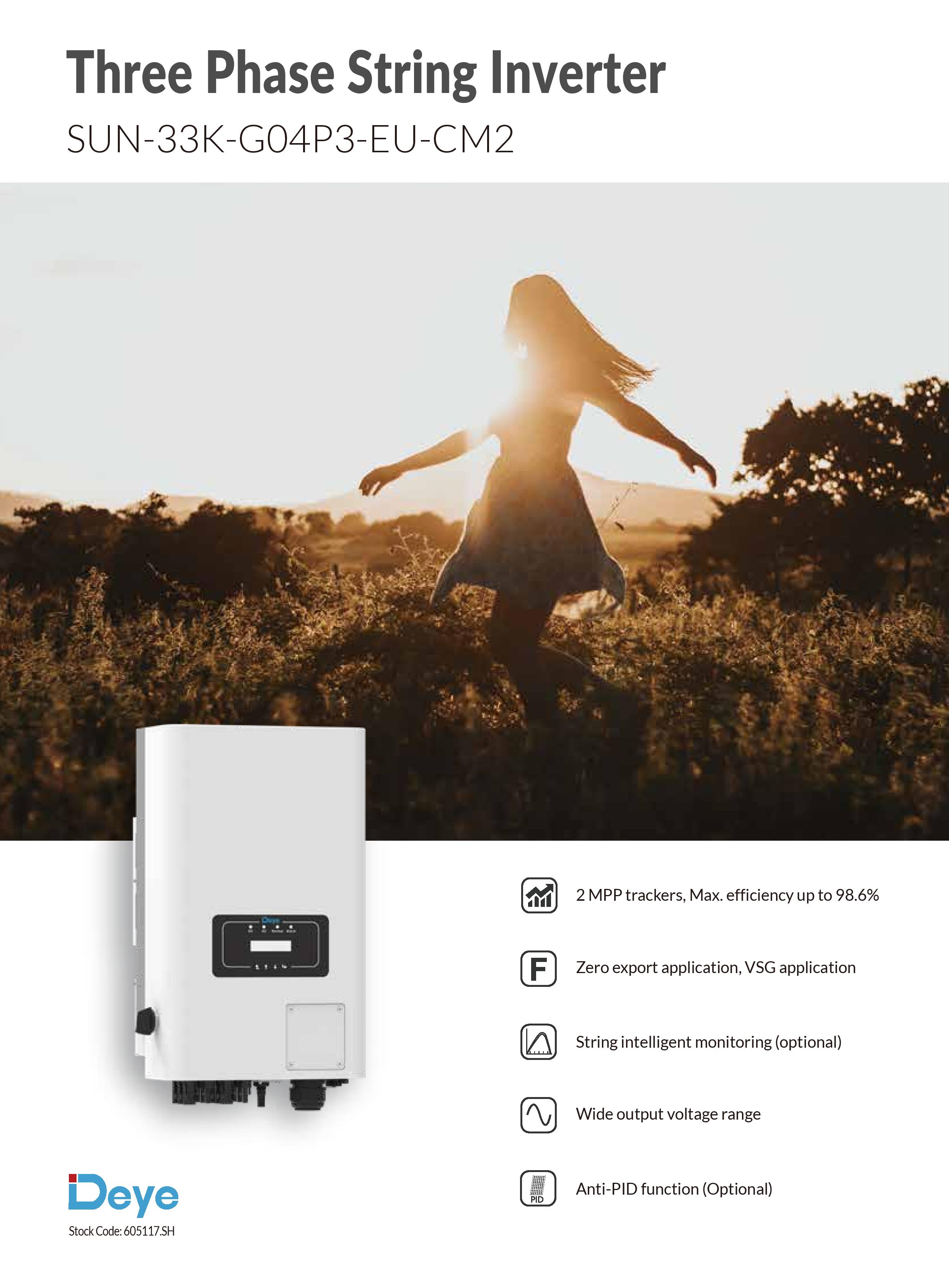 DEYE 33KW String Inverter teknik özellik tablosu 1