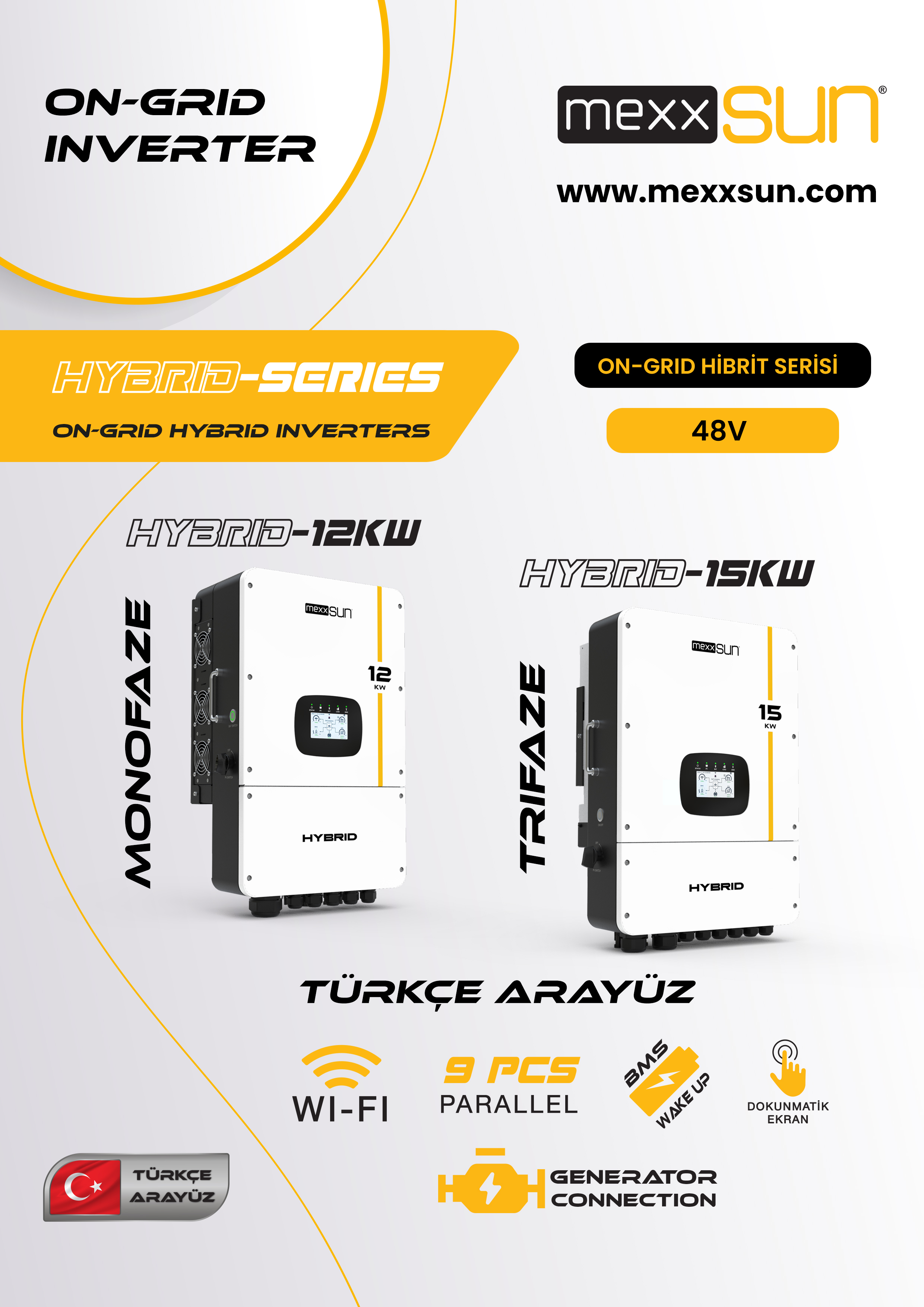 MEXXSUN 12 KW Hibrit Monofaze LV (48V) teknik özellik tablosu 1