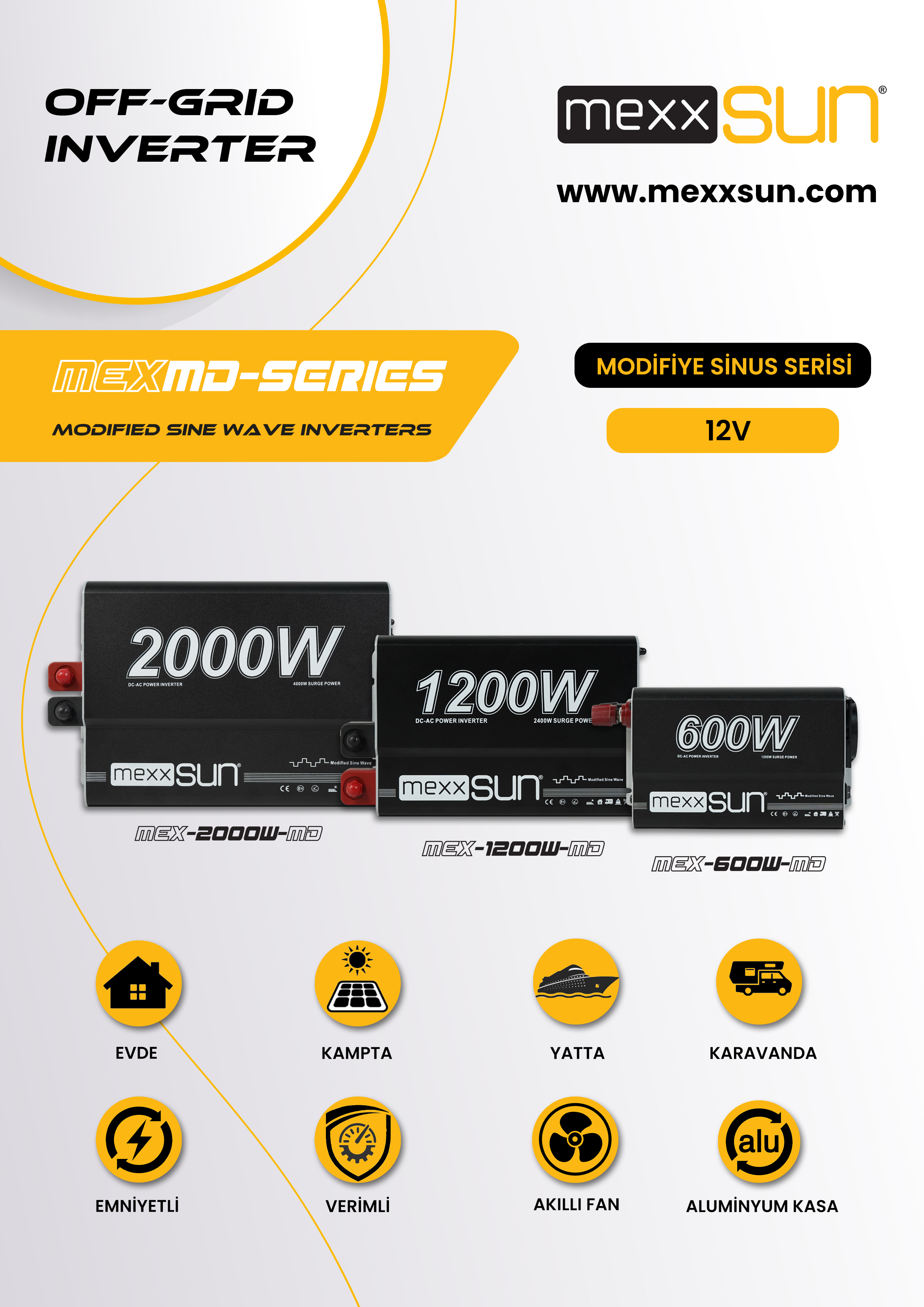 Modifiye sinüs 12V 600W teknik özellik tablosu 1