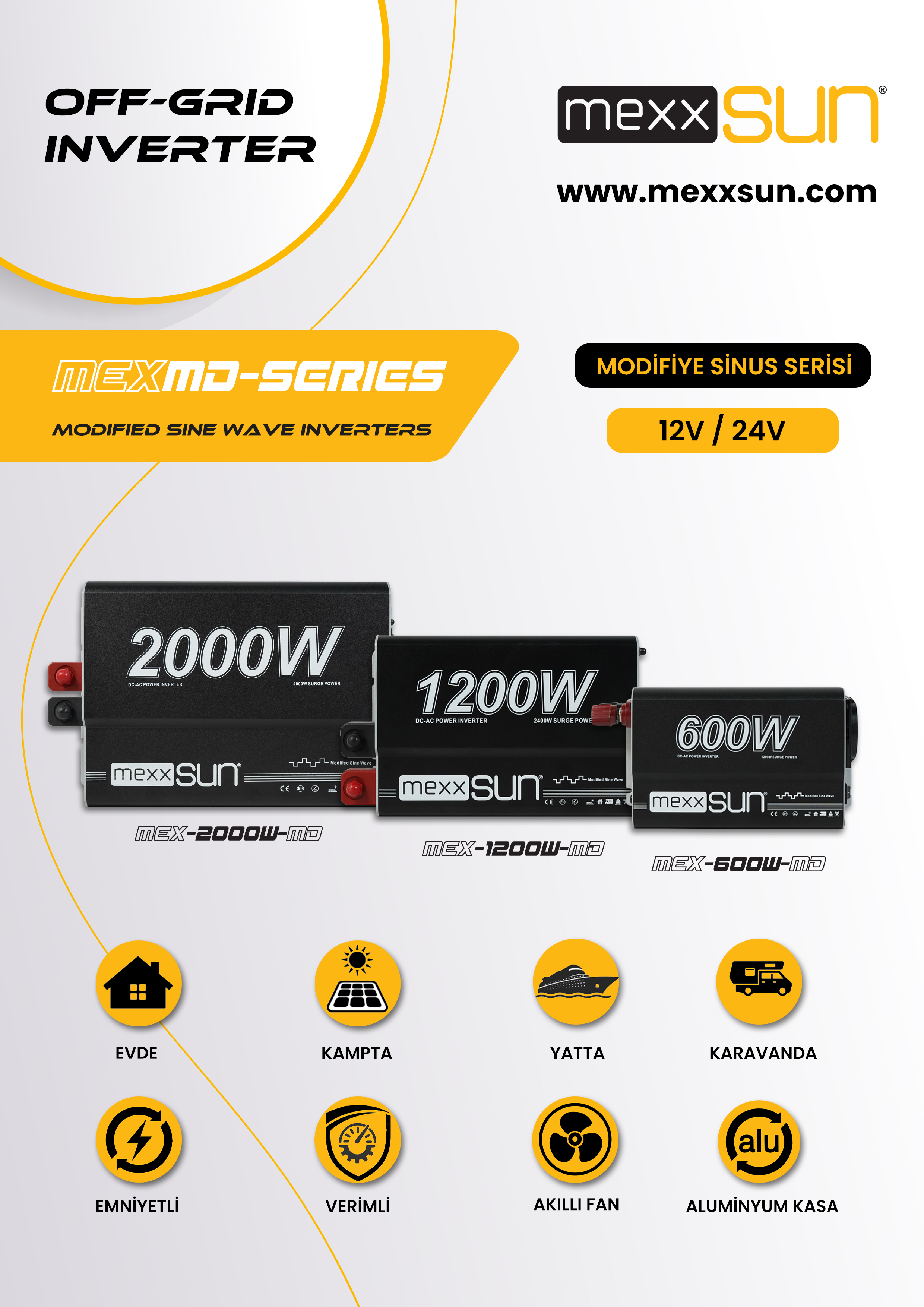 Modifiye sinüs 24V 1200W teknik özellik tablosu 1